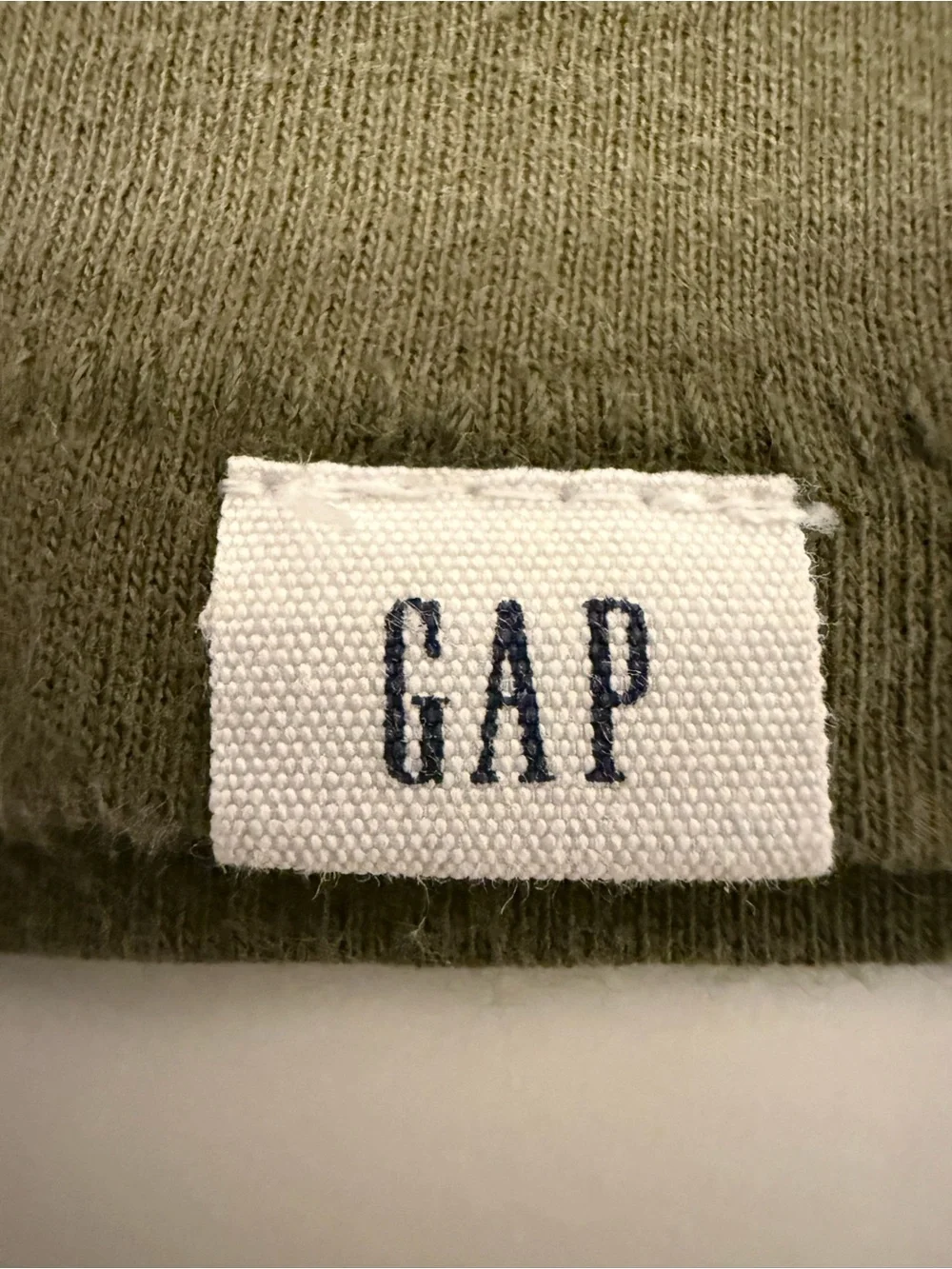 GAP Olive Green Tee with Yellow & Blue Embroidered Graphic